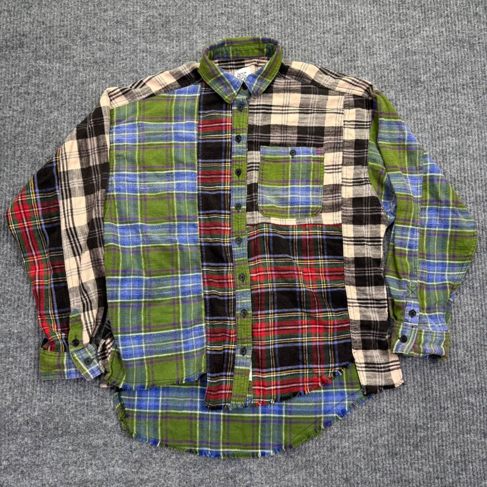 BDG Urban Outfitters Patchwork Plaid Flannel Shirt Multi Color Women Small
